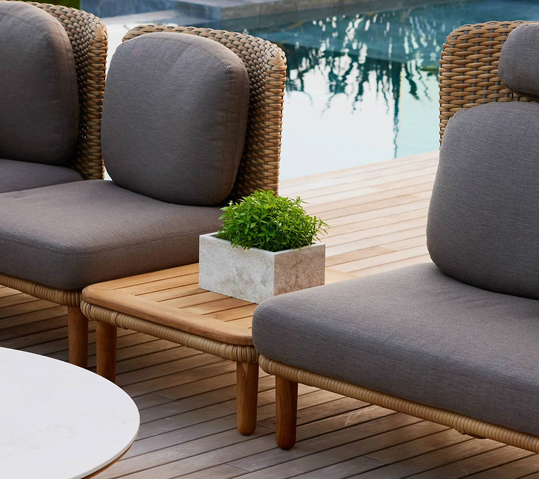 Arch coffee table w/teak table top - Image 10