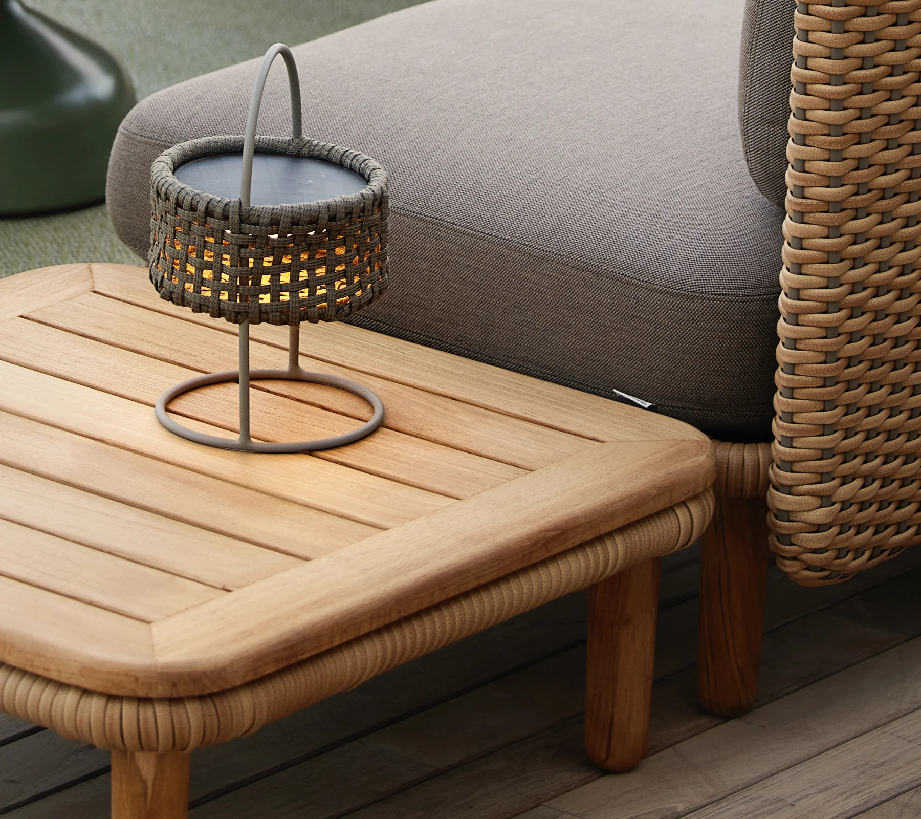 Arch coffee table w/teak table top - Image 9