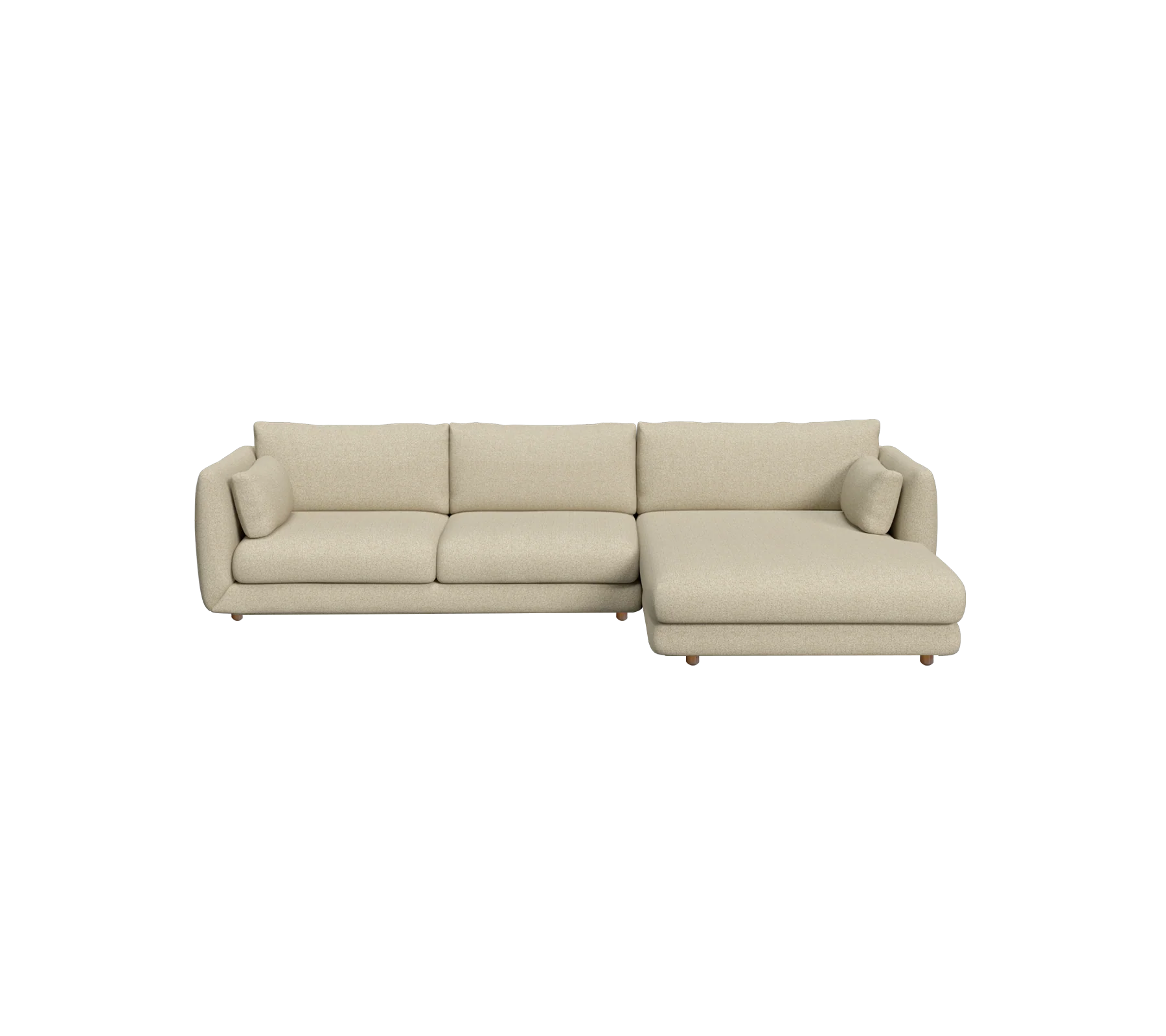Bloom 2-seater sofa with chaise longue, left and teak legs - Image 11