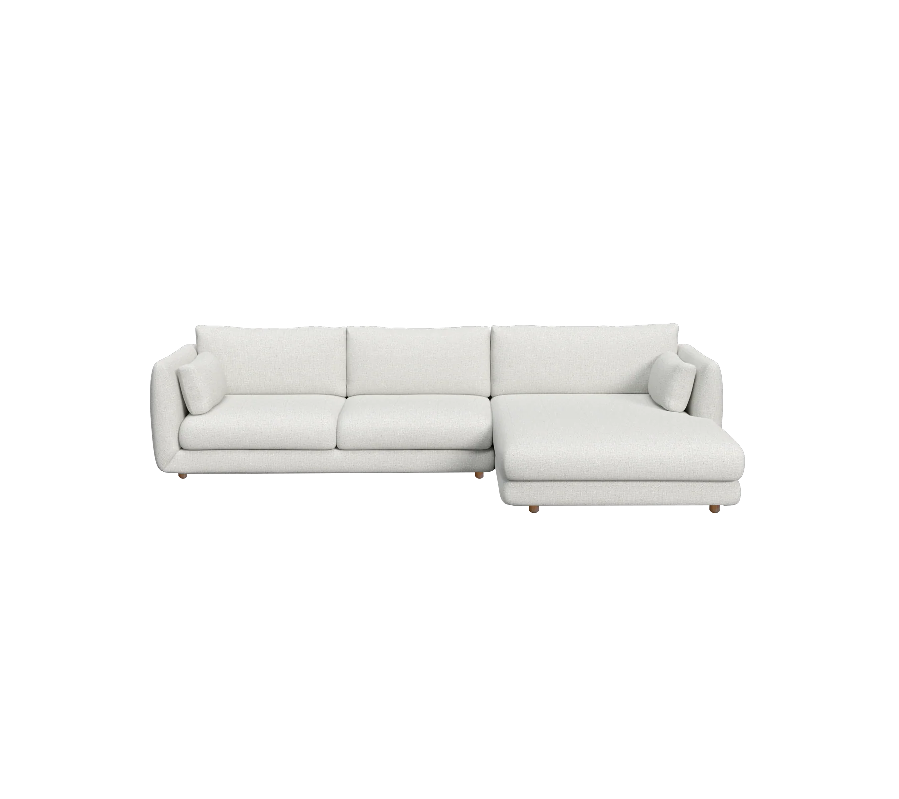 Bloom 2-seater sofa with chaise longue, left and teak legs - Image 14