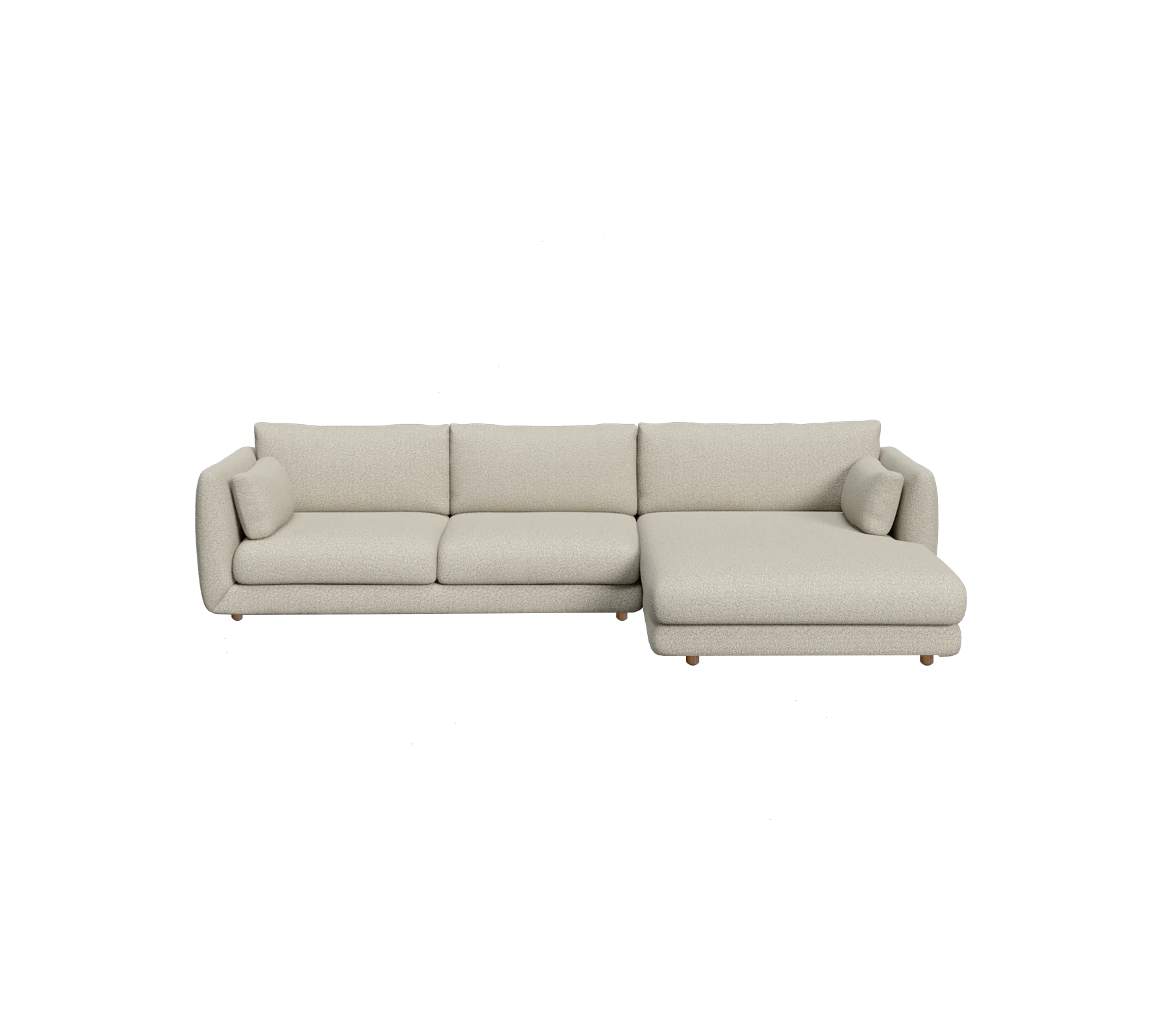 Bloom 2-seater sofa with chaise longue, left and teak legs - Image 16