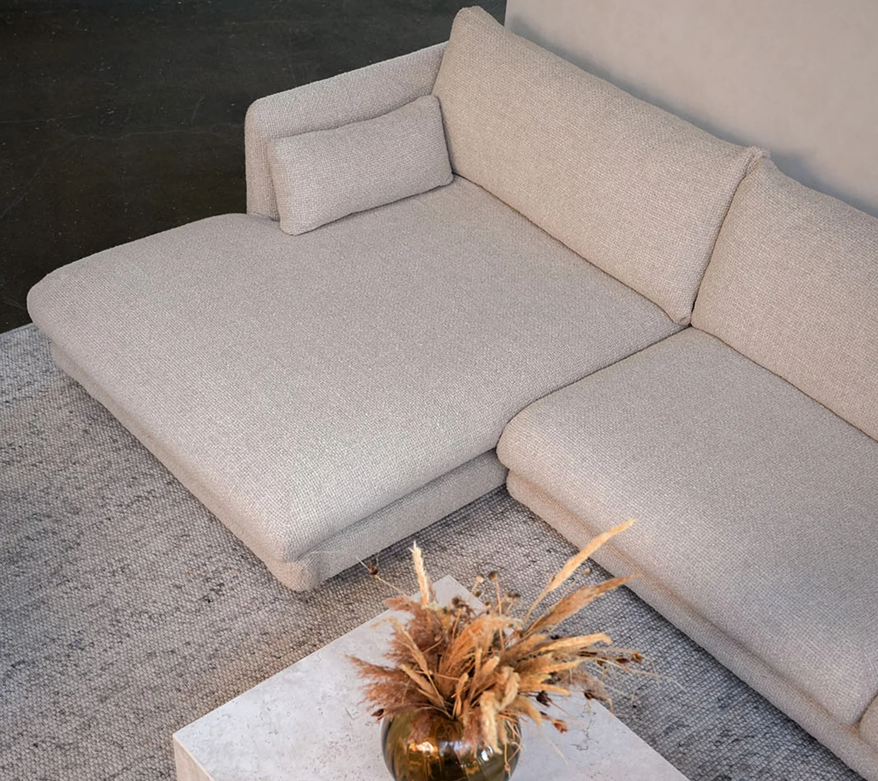 Bloom 2-seater sofa with chaise longue, right and plinth - Image 3