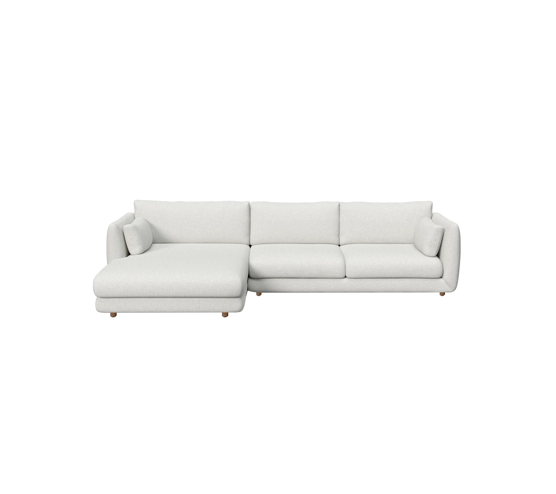 Bloom 2-seater sofa with chaise longue, right and teak legs - Image 14