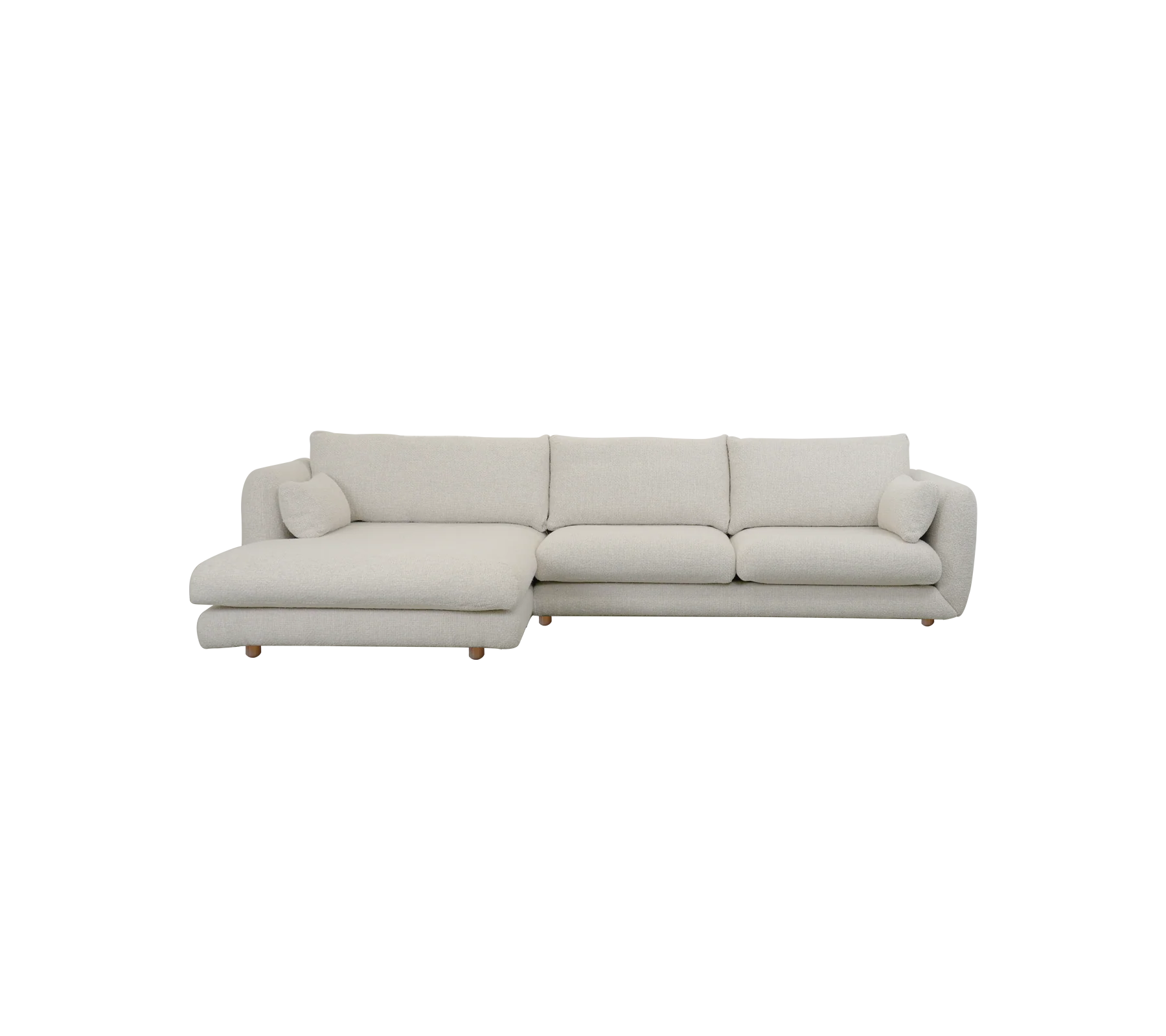 Bloom 2-seater sofa with chaise longue, right and teak legs - Image 15