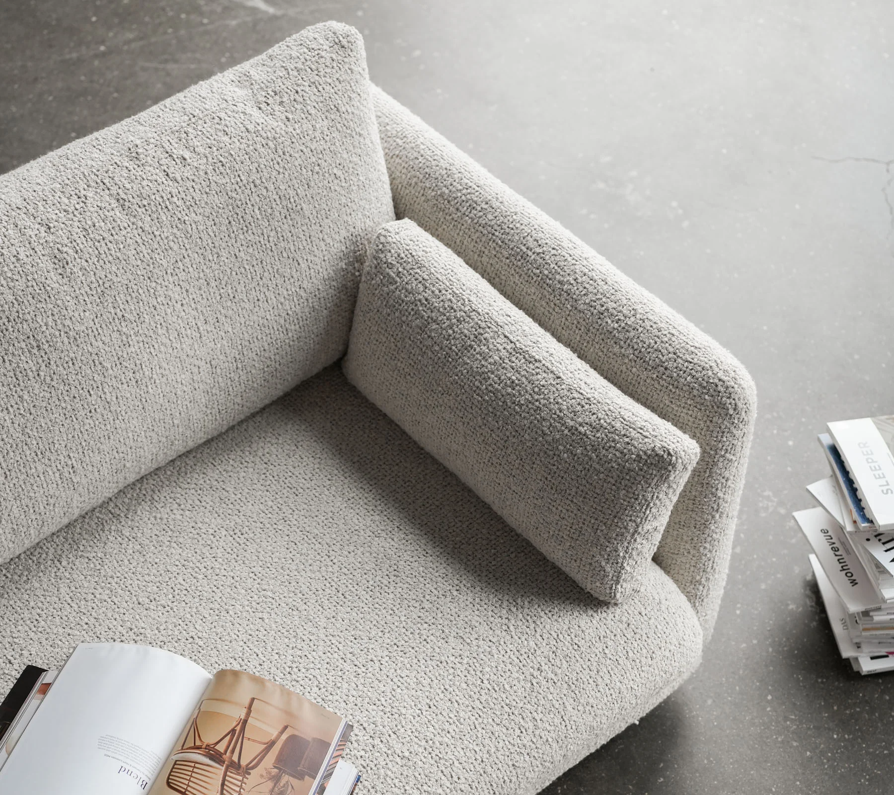 Bloom 3-seater sofa with chaise longue, left and plinth - Image 10