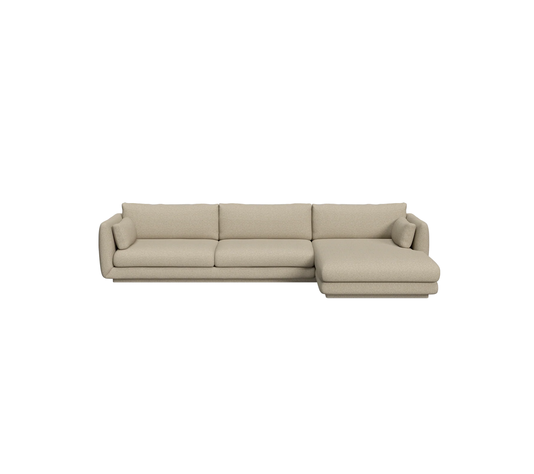 Bloom 3-seater sofa with chaise longue, left and plinth - Image 13