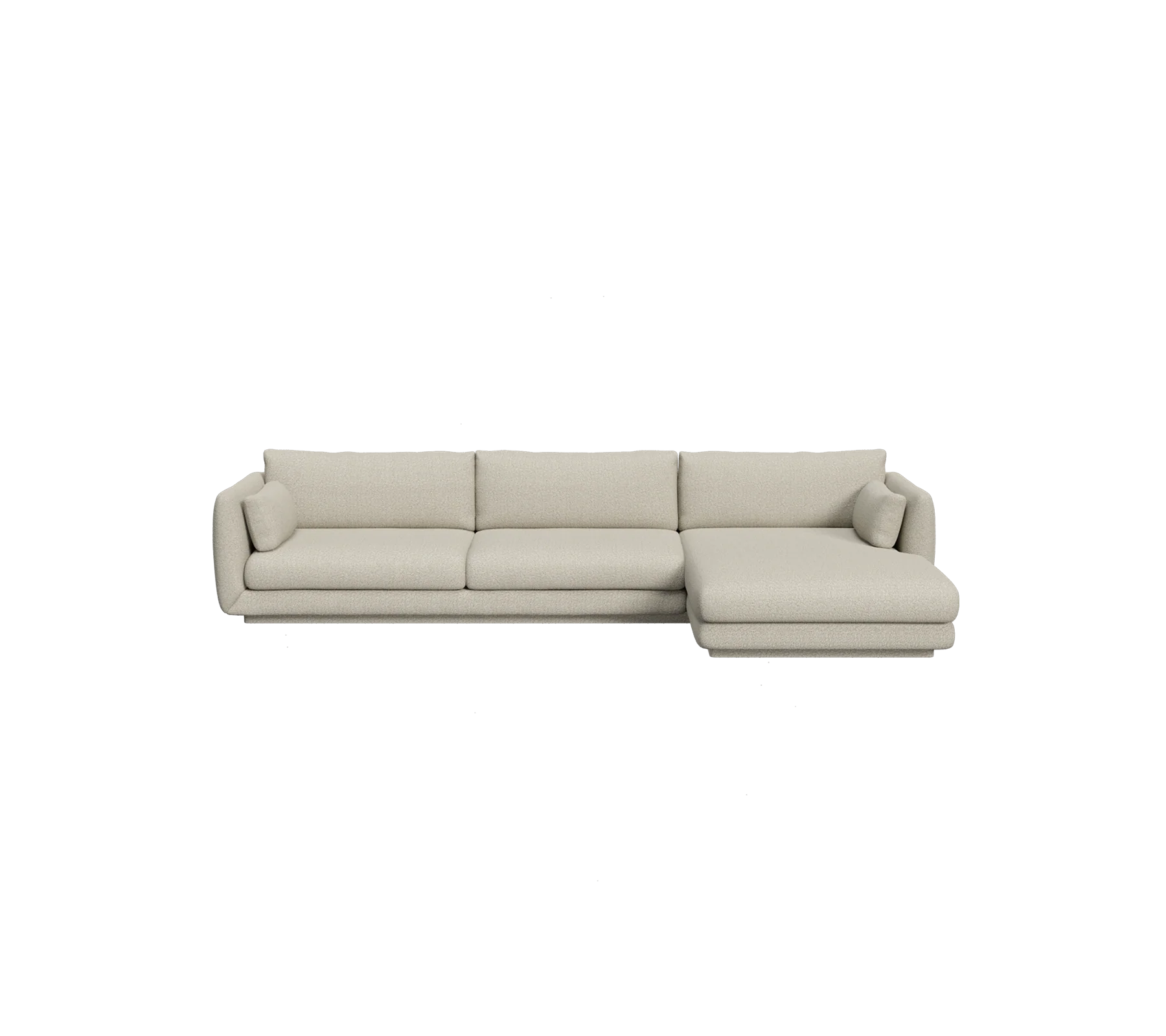 Bloom 3-seater sofa with chaise longue, left and plinth - Image 16