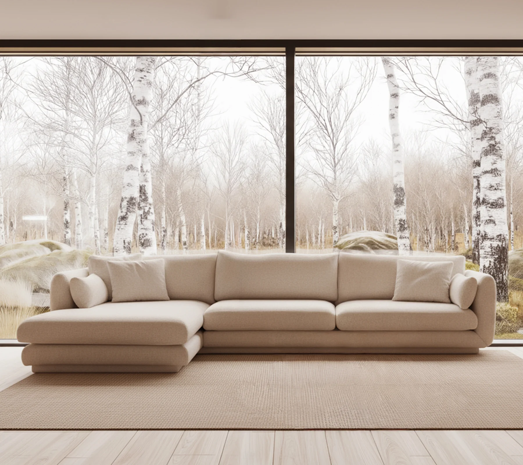 Bloom 3-seater sofa with chaise longue, right and plinth - Image 3