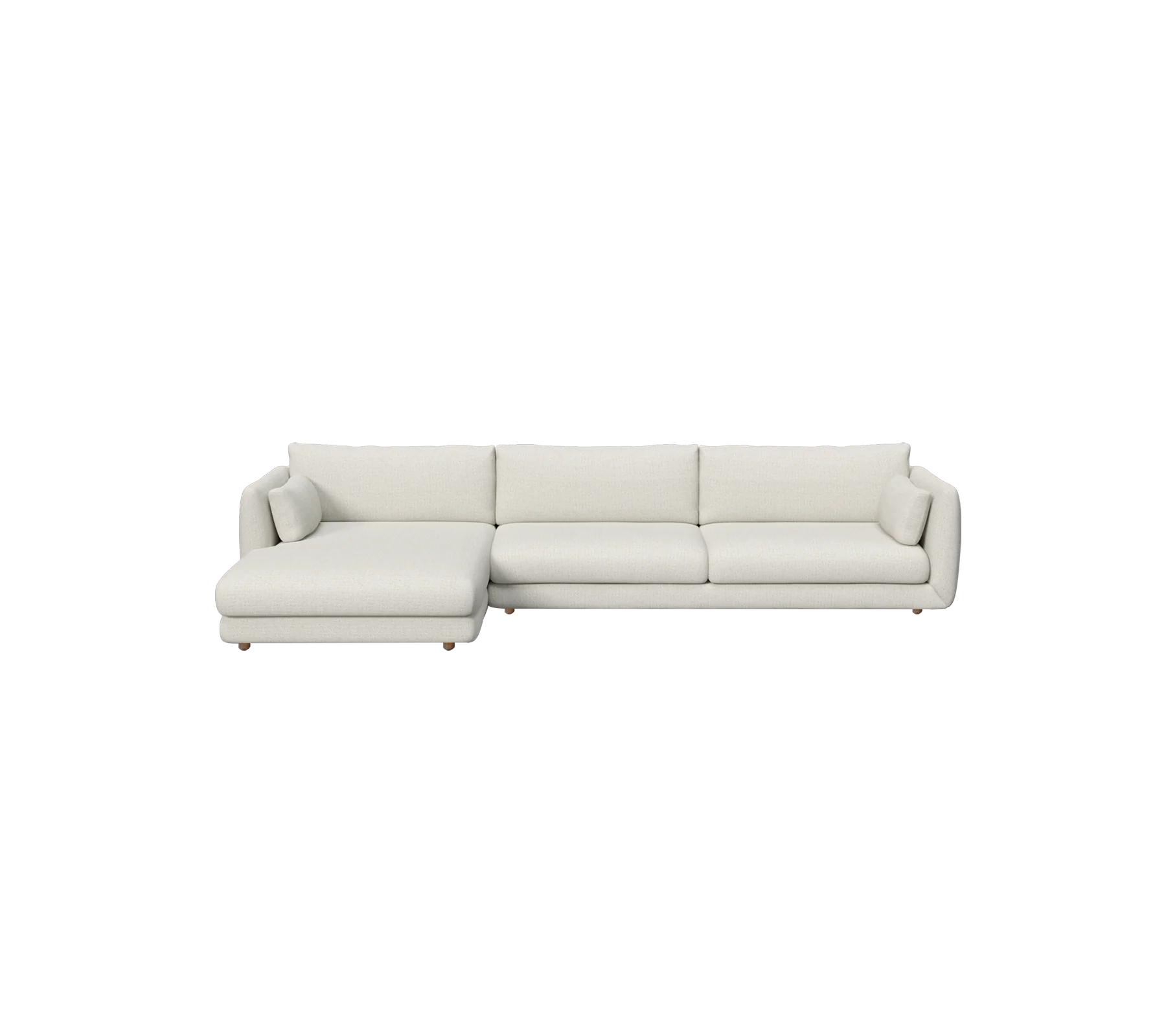 Bloom 3-seater sofa with chaise longue, right and teak legs - Image 12