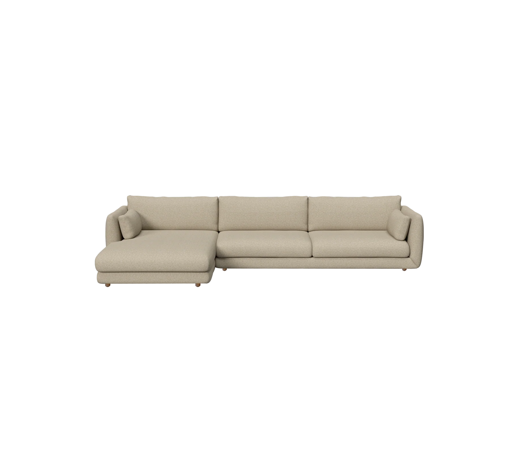 Bloom 3-seater sofa with chaise longue, right and teak legs - Image 13