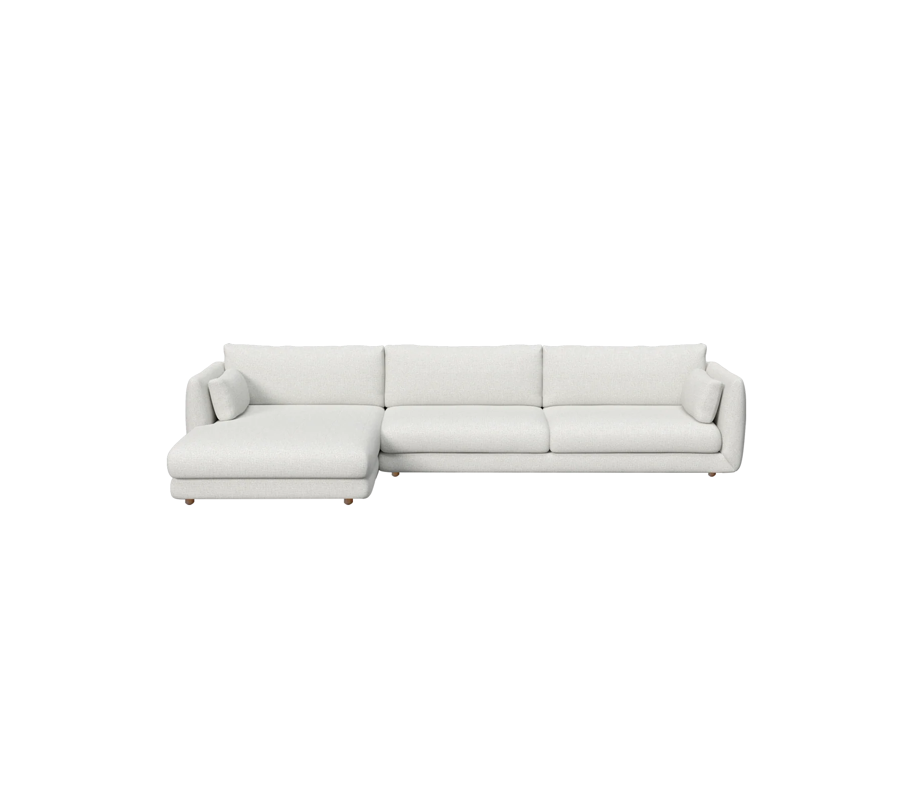 Bloom 3-seater sofa with chaise longue, right and teak legs - Image 14