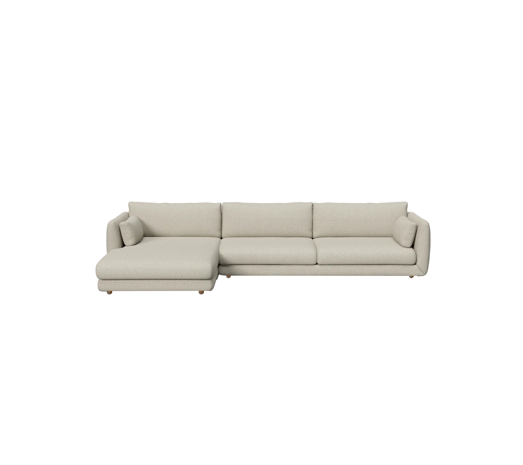 Bloom 3-seater sofa with chaise longue, right and teak legs - Image 16