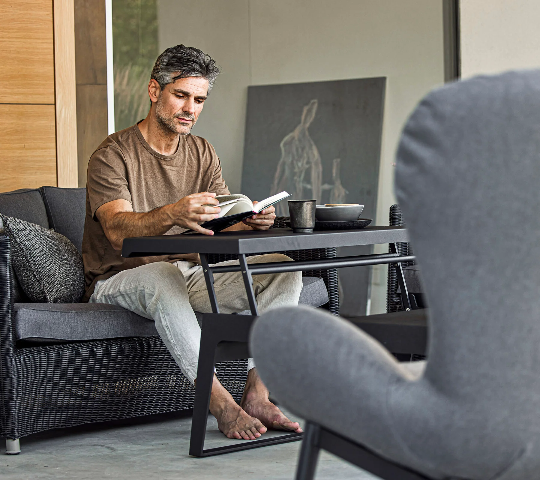 Chill-out coffee table, single, dual heights - Image 4