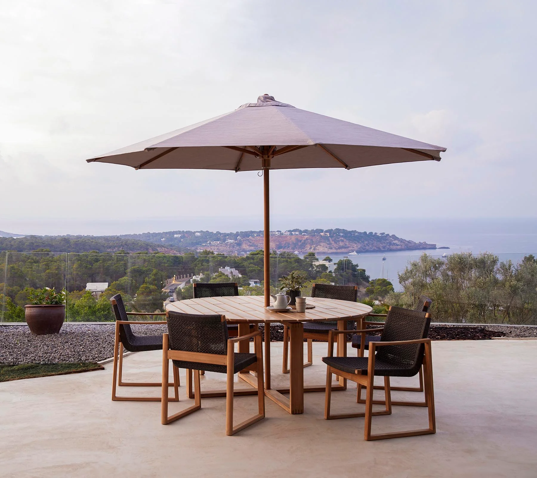 Classic parasol w/pulley system, dia. 3 m - Image 3