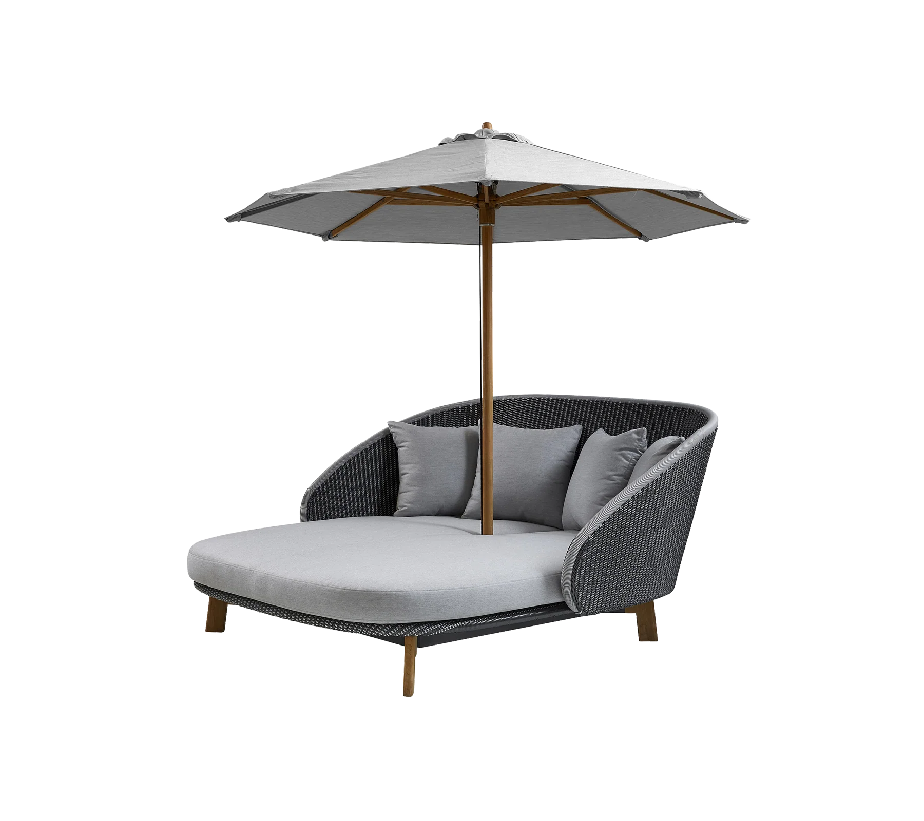 Classic parasol w/pulley system low for Peacock daybed - Image 2