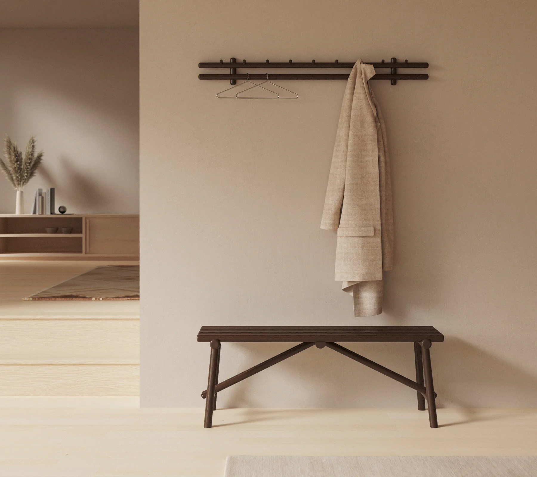 Sticks coat rack, 120 cm - Image 3