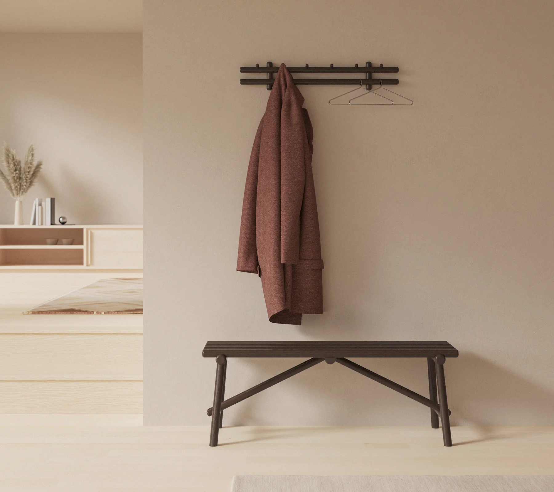 Sticks coat rack, 80 cm - Image 4
